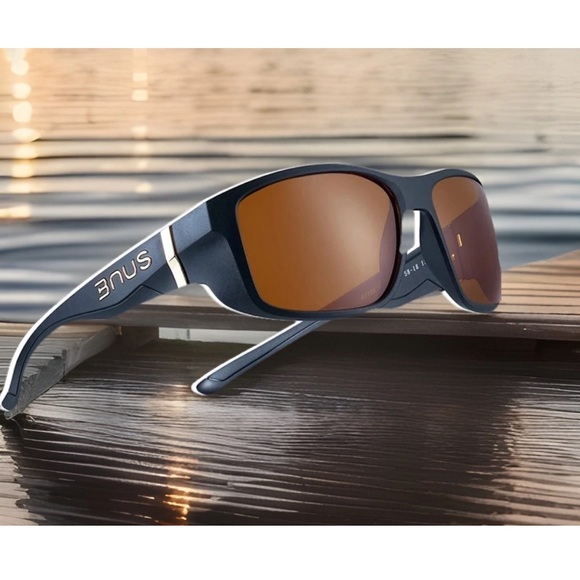 BNUS High Contrast Polarized Sunglasses B7068 Matte Black/Brown Color Enhancing
